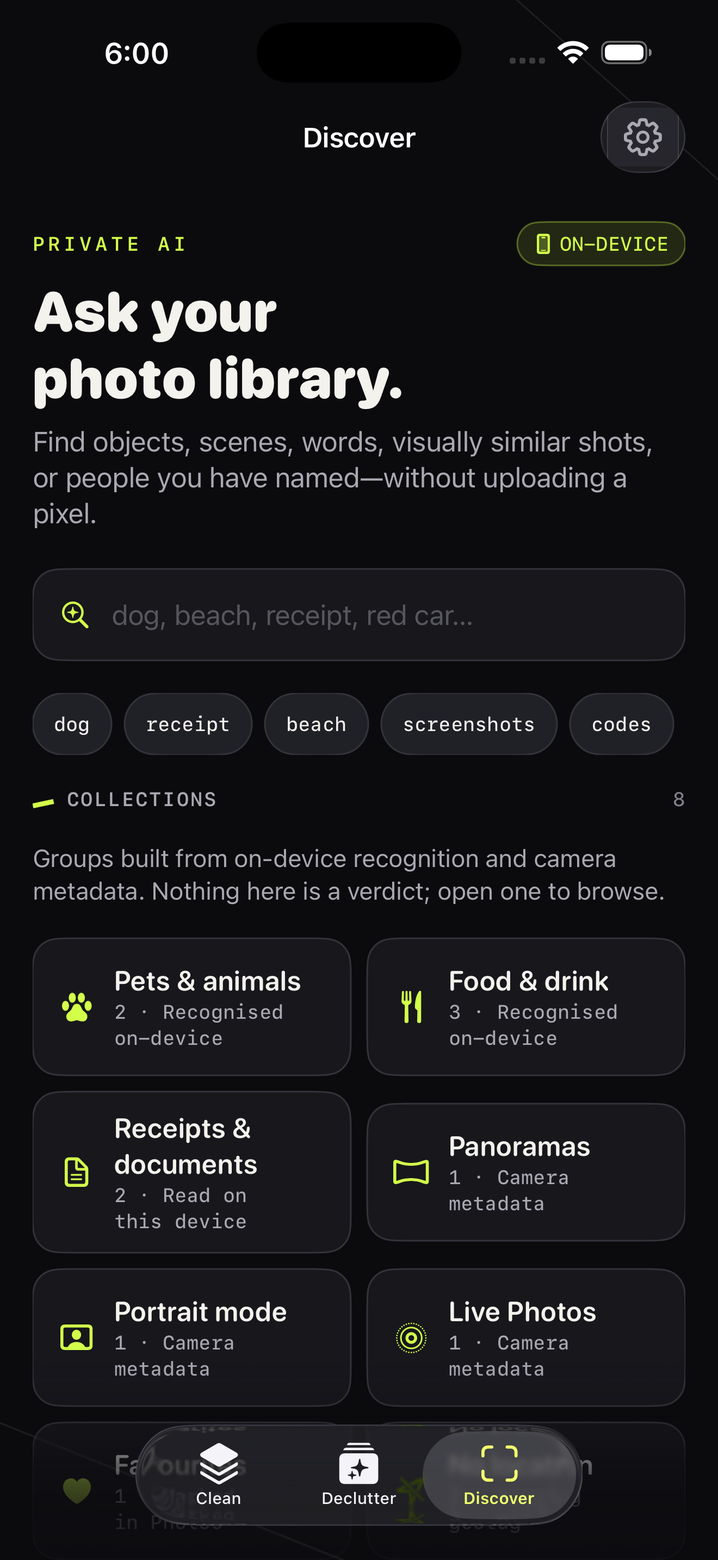 Discover tab